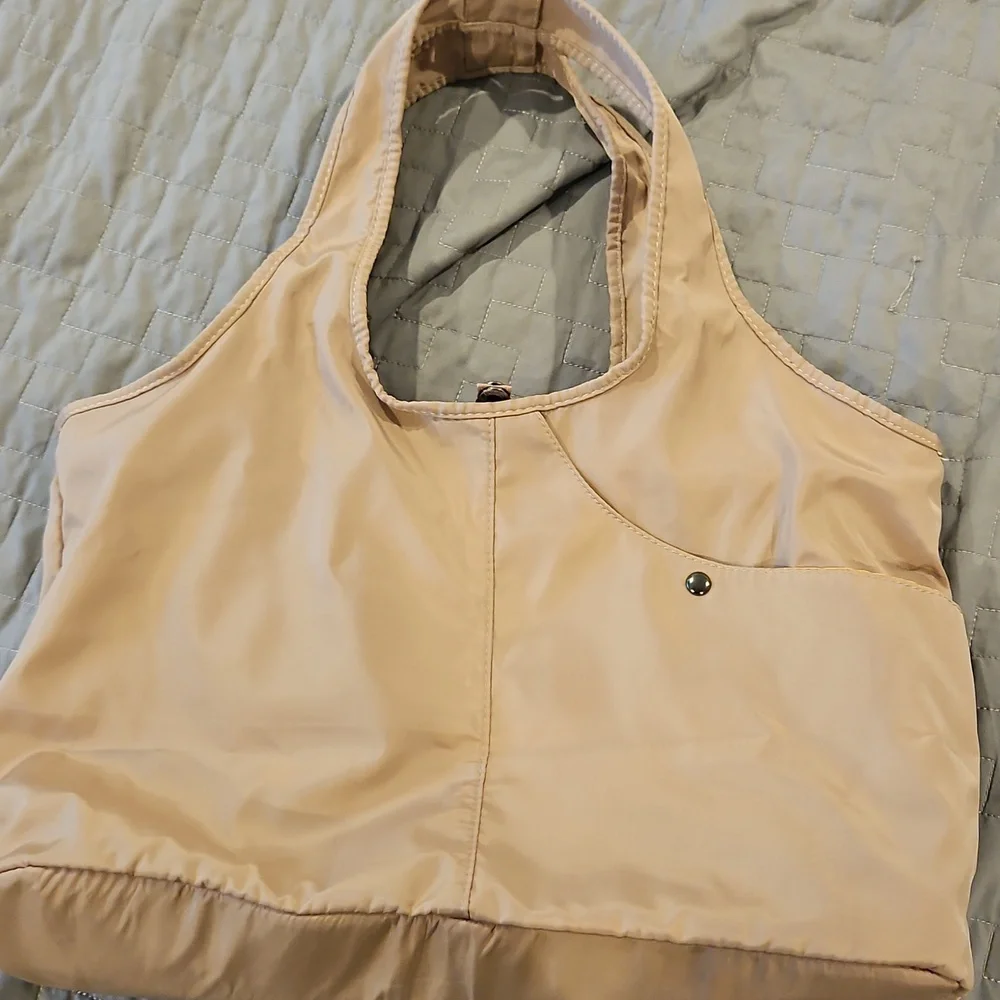 Zooeass Tan Nylon Travel Shoulder Bag Tote Gym Bag - Picture 4 of 5